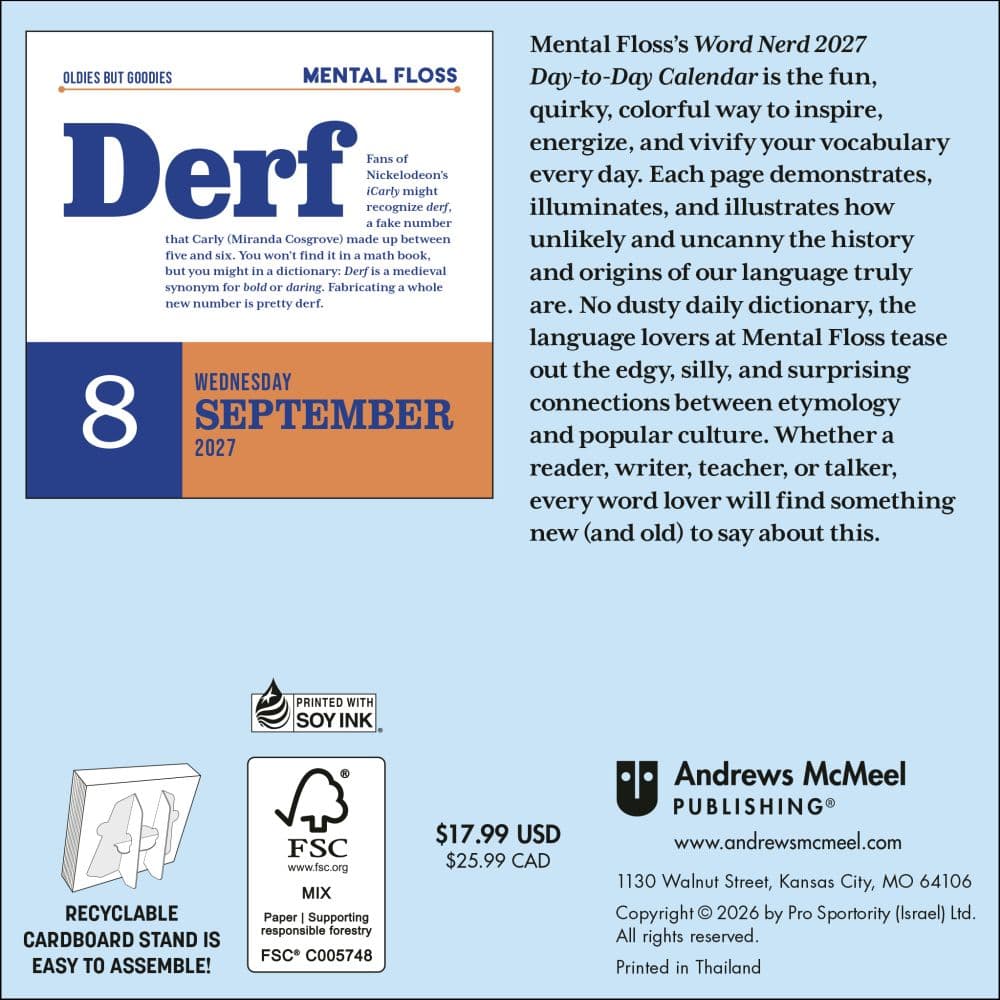 Word Nerd 2027 Desk Calendar First Alternate Image