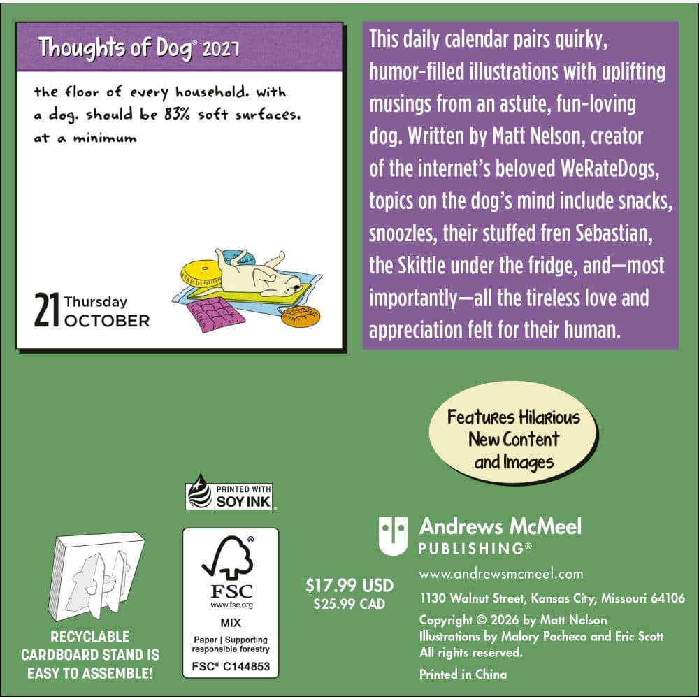 Thoughts of Dog 2027 Desk Calendar First Alternate Image
