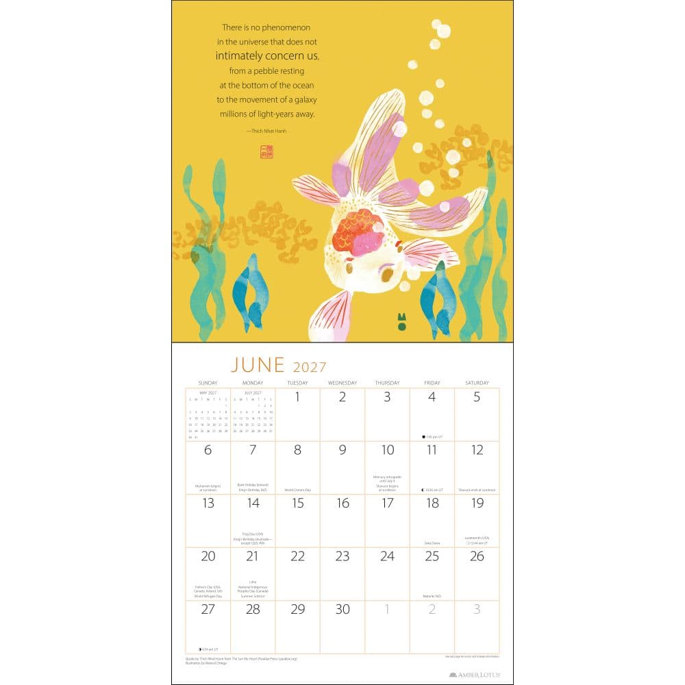 Thich Nhat Hanh 2027 Wall Calendar Fourth Alternate Image