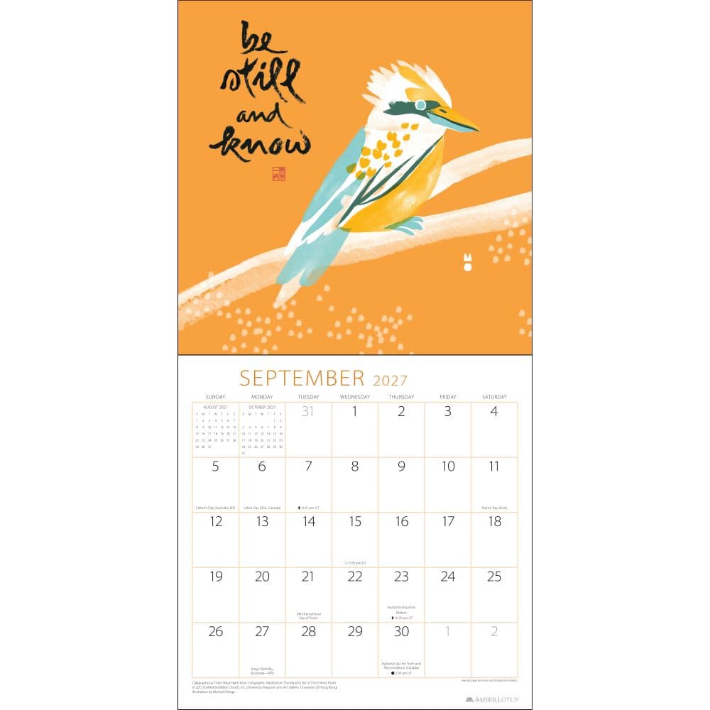 Thich Nhat Hanh 2027 Wall Calendar Fifth Alternate Image