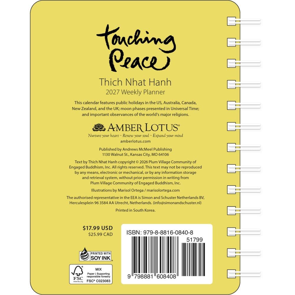 Thich Nhat Hanh 17 Month 2027 Weekly Planner First Alternate Image