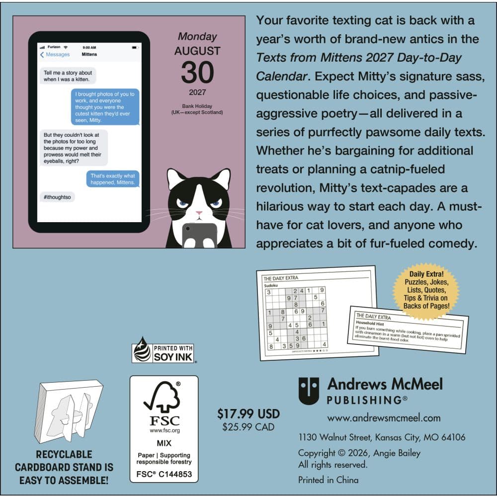 Texts from Mittens the Cat 2027 Desk Calendar First Alternate Image