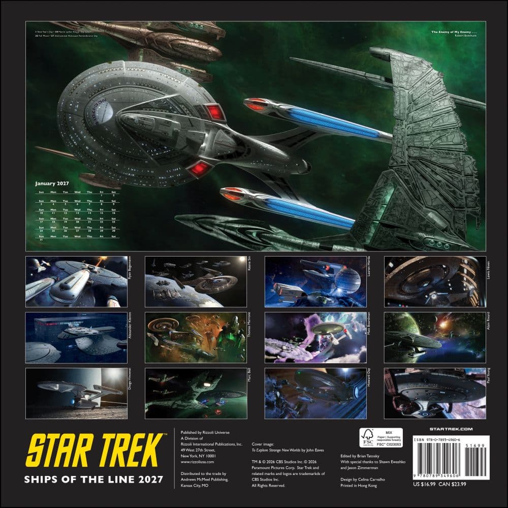 Star Trek Ships of the Line 2027 Wall Calendar First Alternate Image