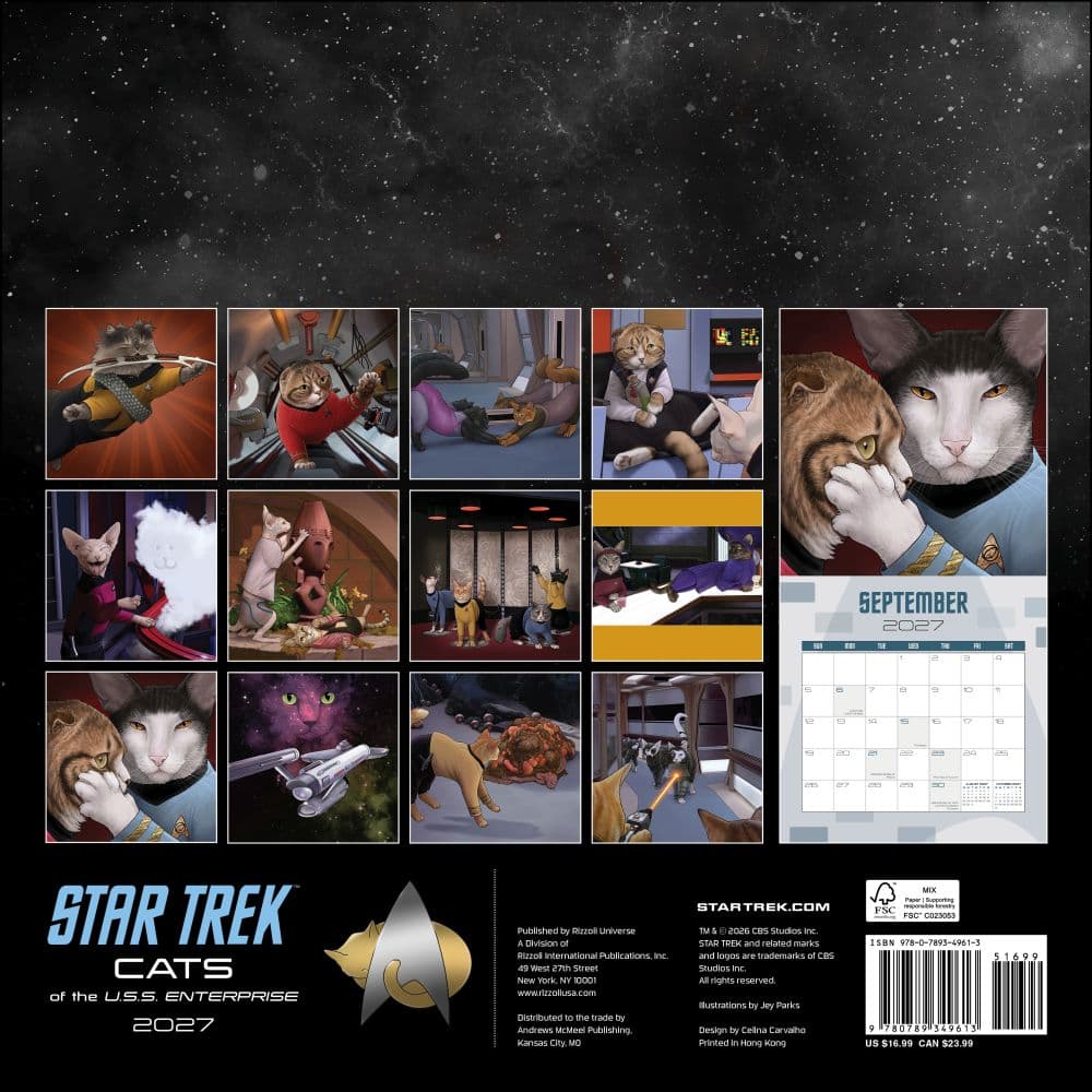 Star Trek Cats of the USS Enterprise 2027 Wall Calendar First Alternate Image
