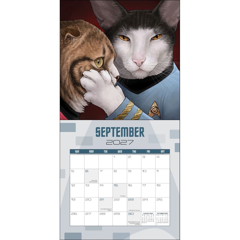 Star Trek Cats of the USS Enterprise 2027 Wall Calendar Second Alternate Image