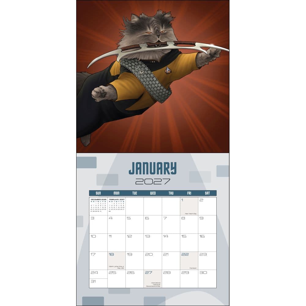 Star Trek Cats of the USS Enterprise 2027 Wall Calendar Fourth Alternate Image