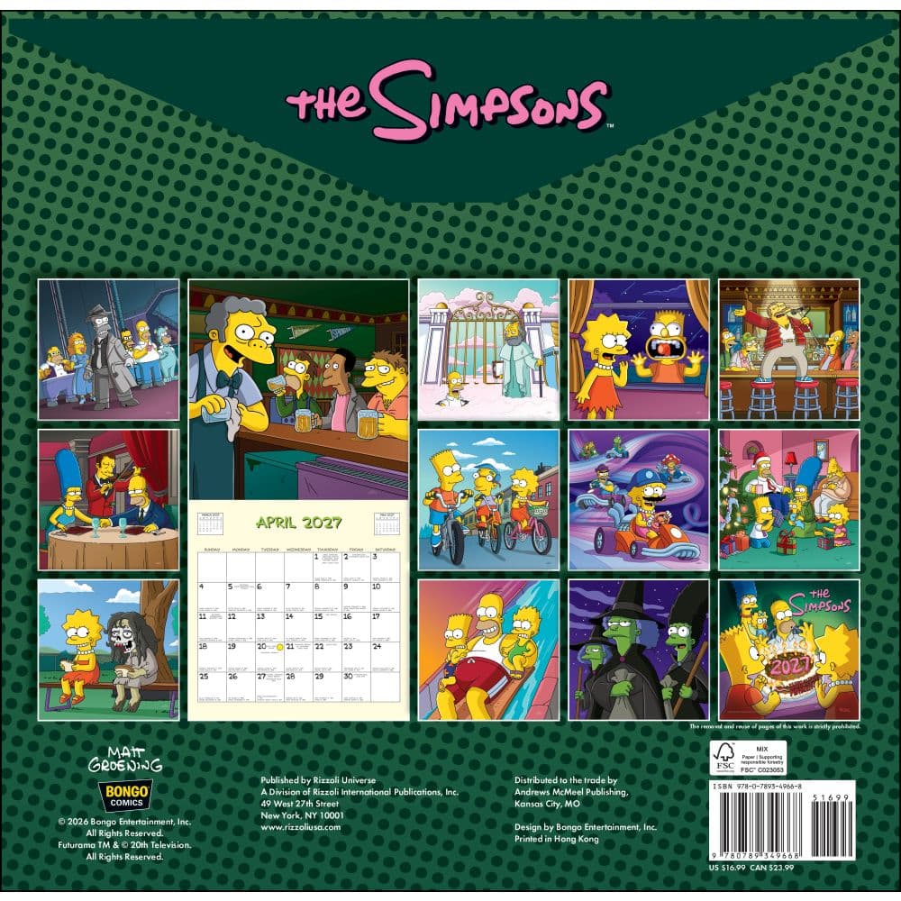 Simpsons 2027 Wall Calendar First Alternate Image