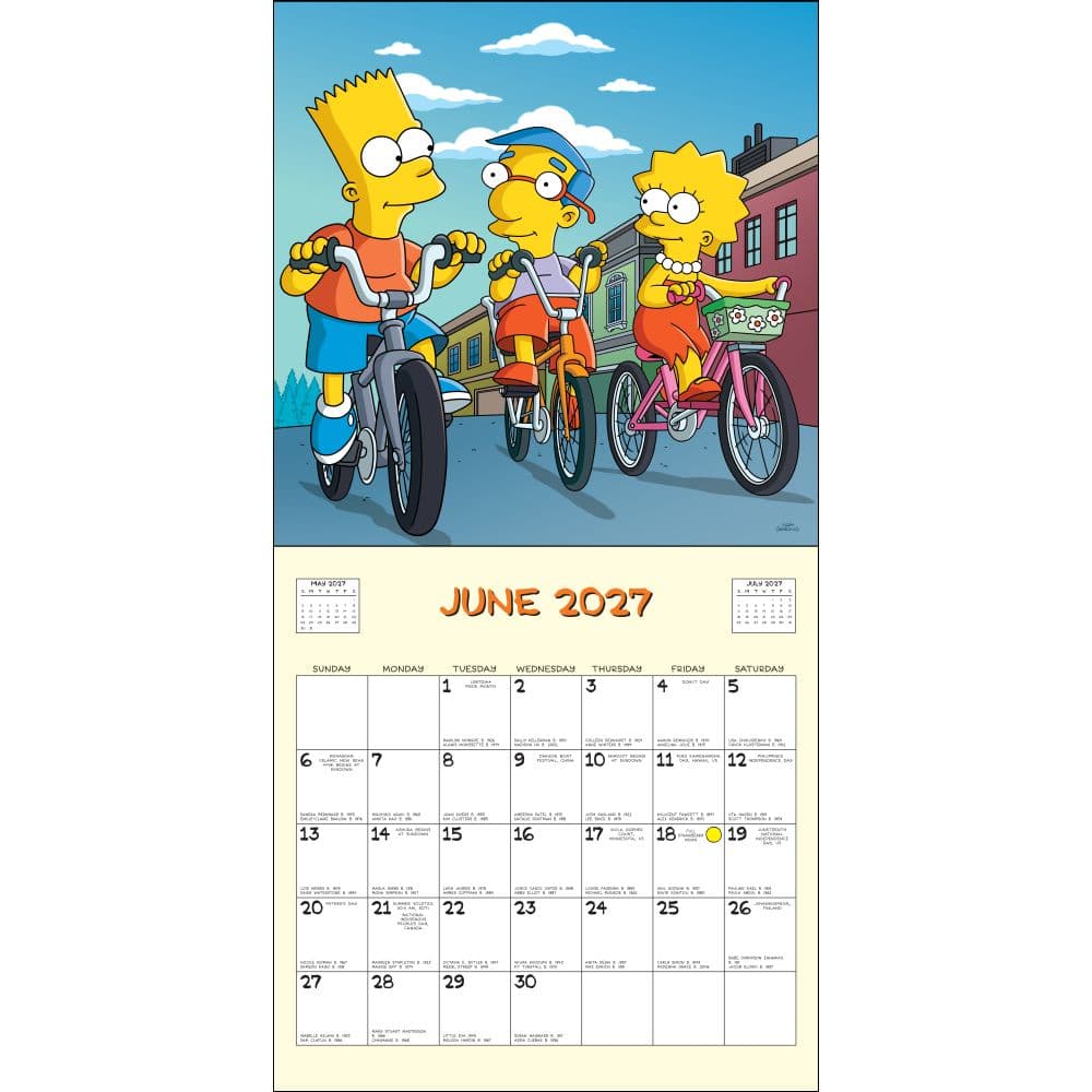 Simpsons 2027 Wall Calendar Second Alternate Image