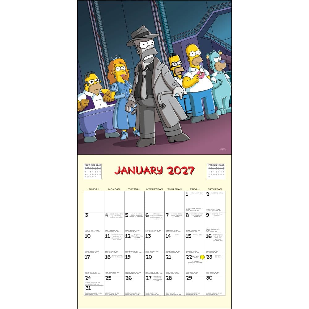 Simpsons 2027 Wall Calendar Third Alternate Image