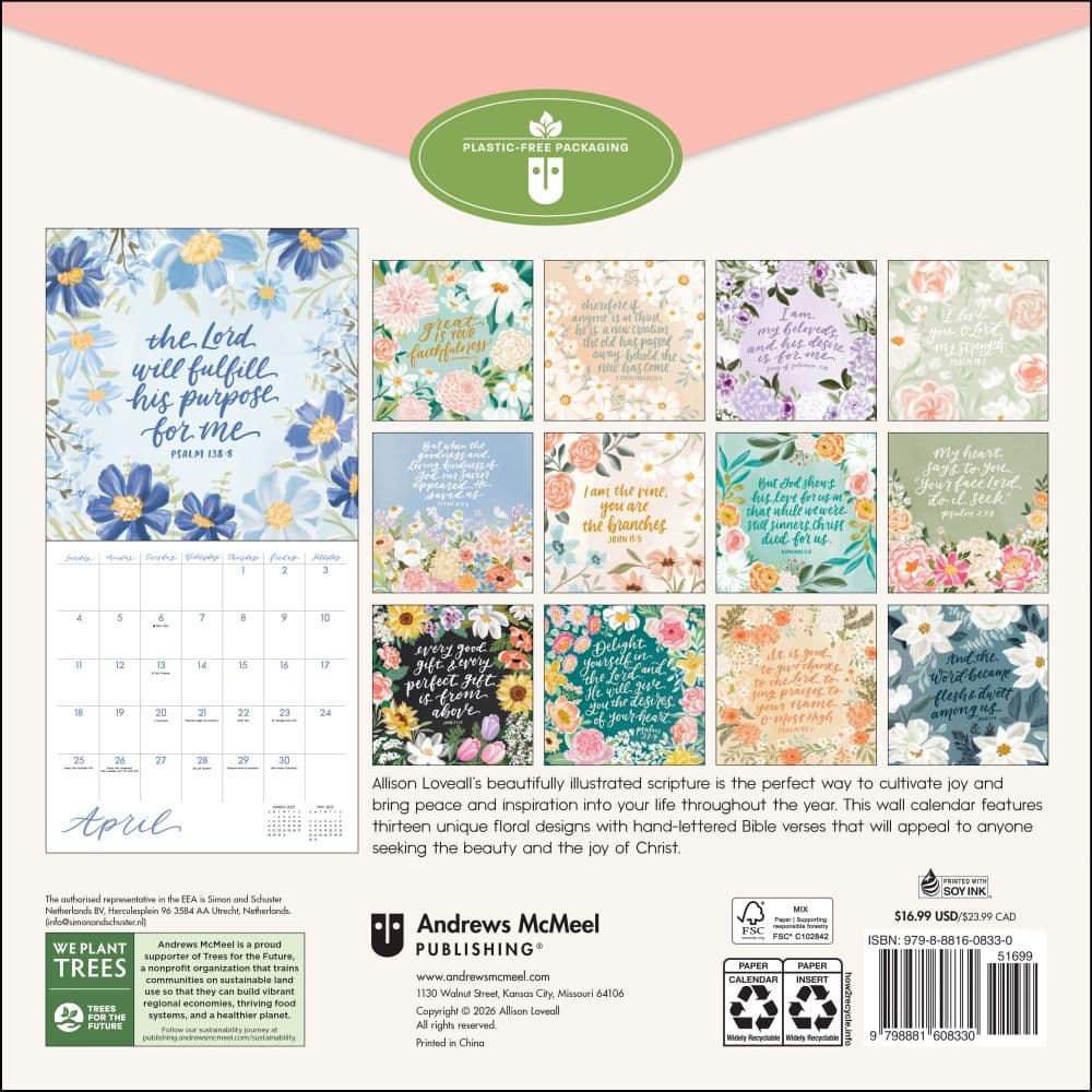 Scriptures and Florals 2027 Wall Calendar First Alternate Image