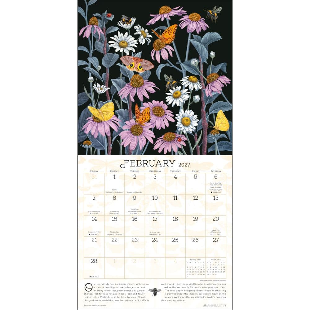 Praise for the Pollinators 2027 Wall Calendar Second Alternate Image