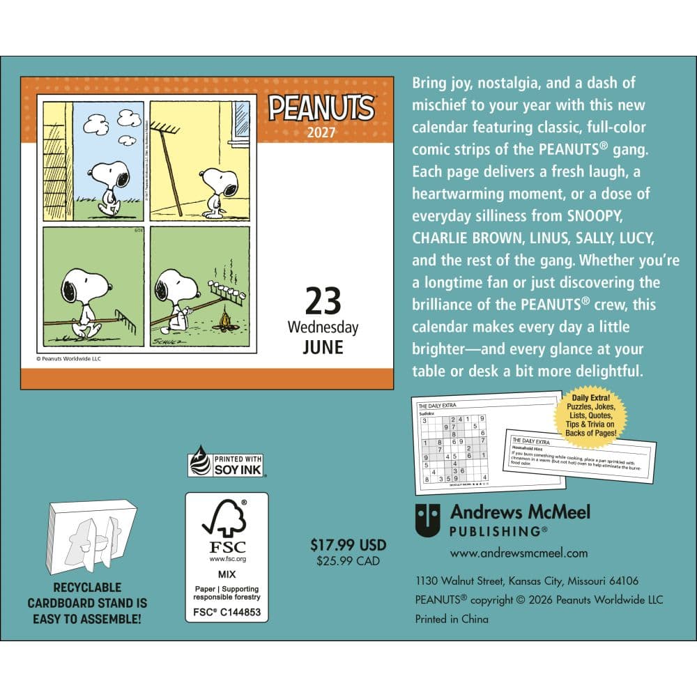 Peanuts 2027 Desk Calendar First Alternate Image