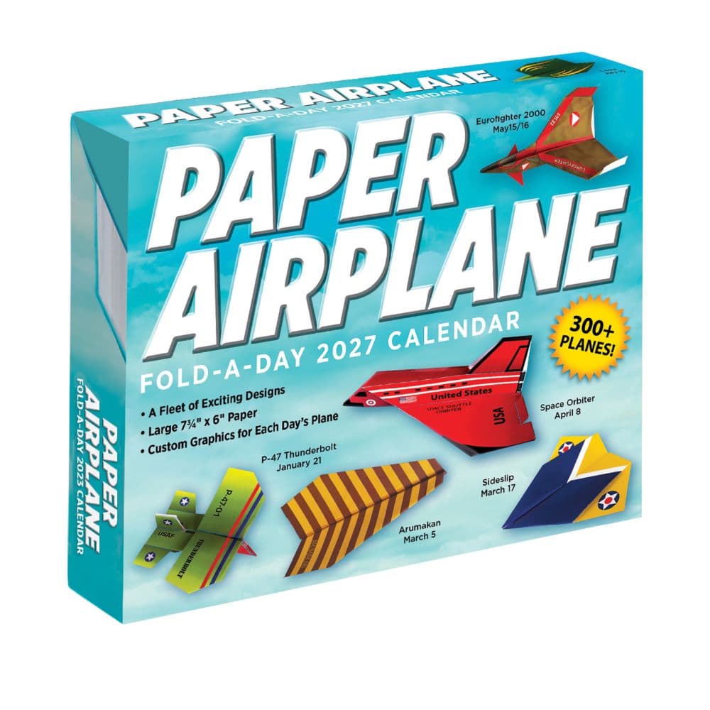 Paper Airplane 2027 Desk Calendar