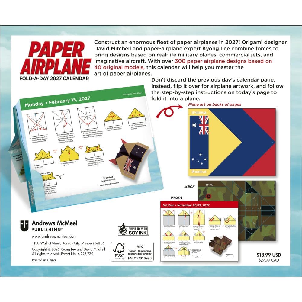 Paper Airplane 2027 Desk Calendar First Alternate Image