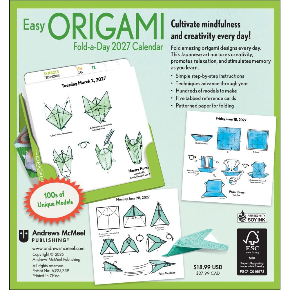 Origami 2027 Desk Calendar First Alternate Image