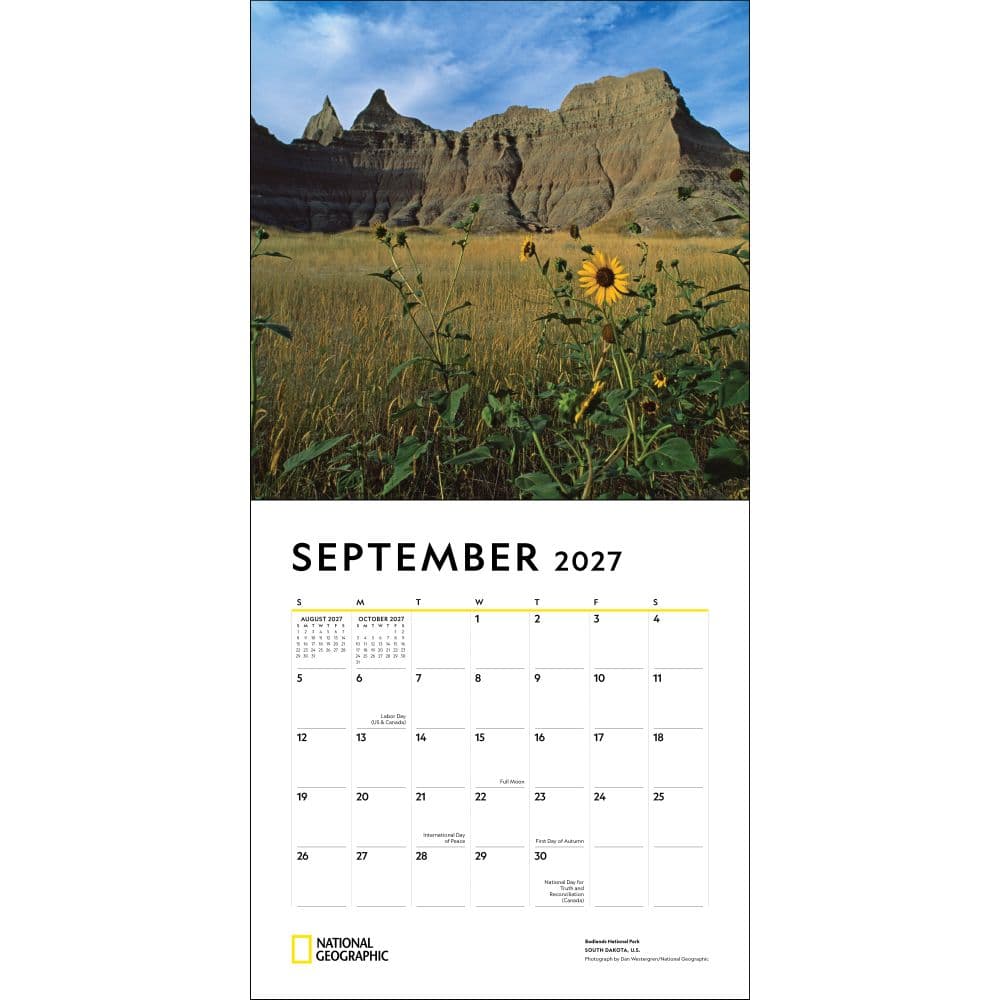 National Parks National Geographic 2027 Wall Calendar Third Alternate Image