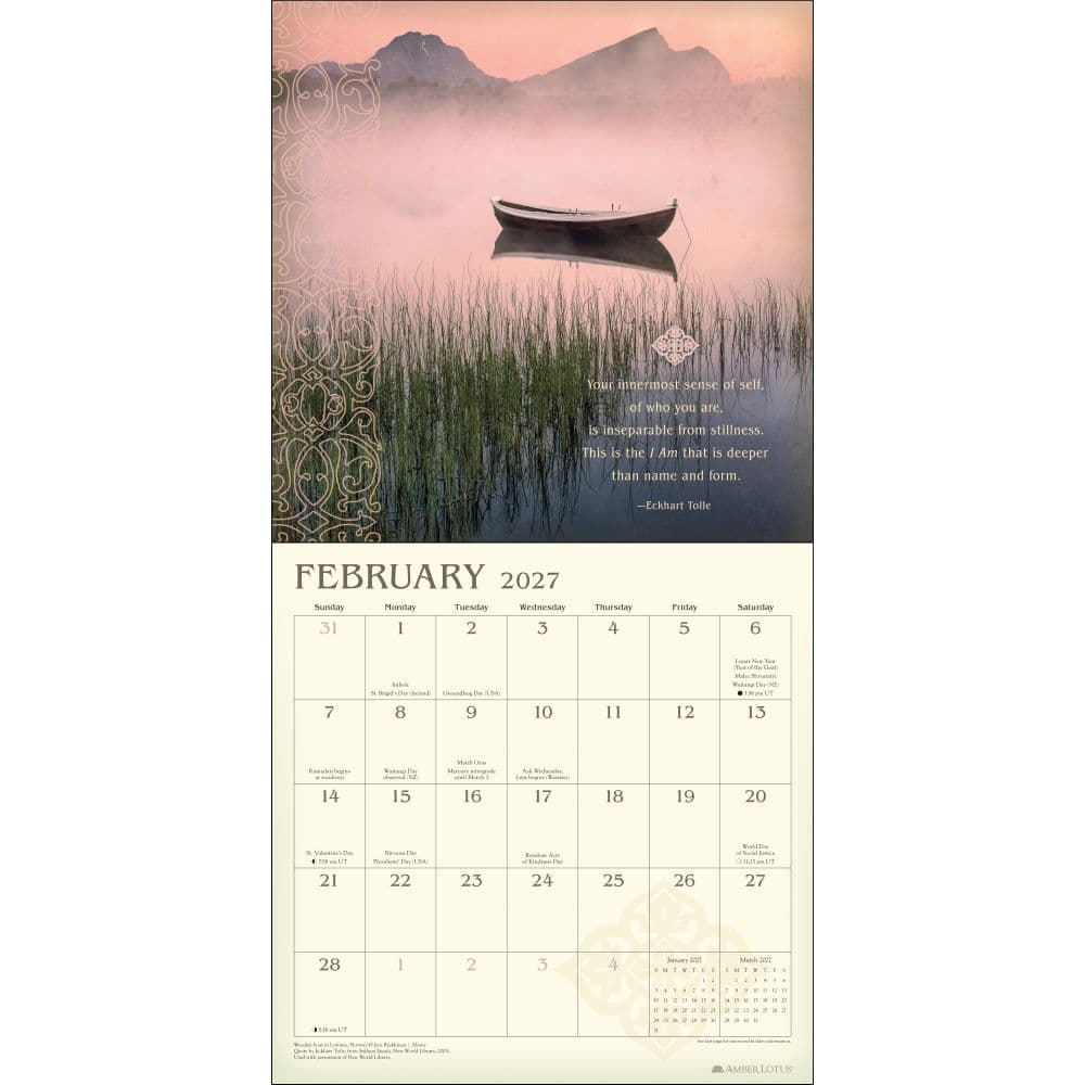 Meditation 2027 Wall Calendar Second Alternate Image