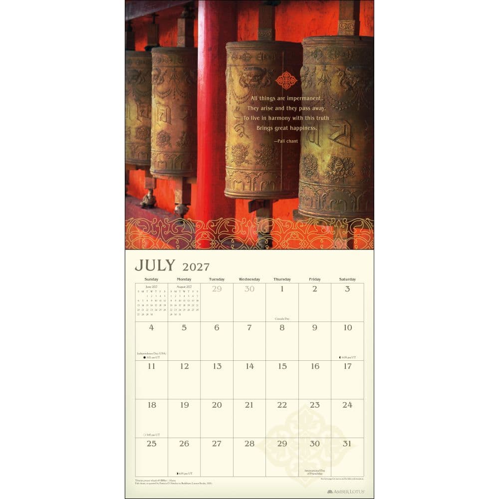 Meditation 2027 Wall Calendar Fifth Alternate Image
