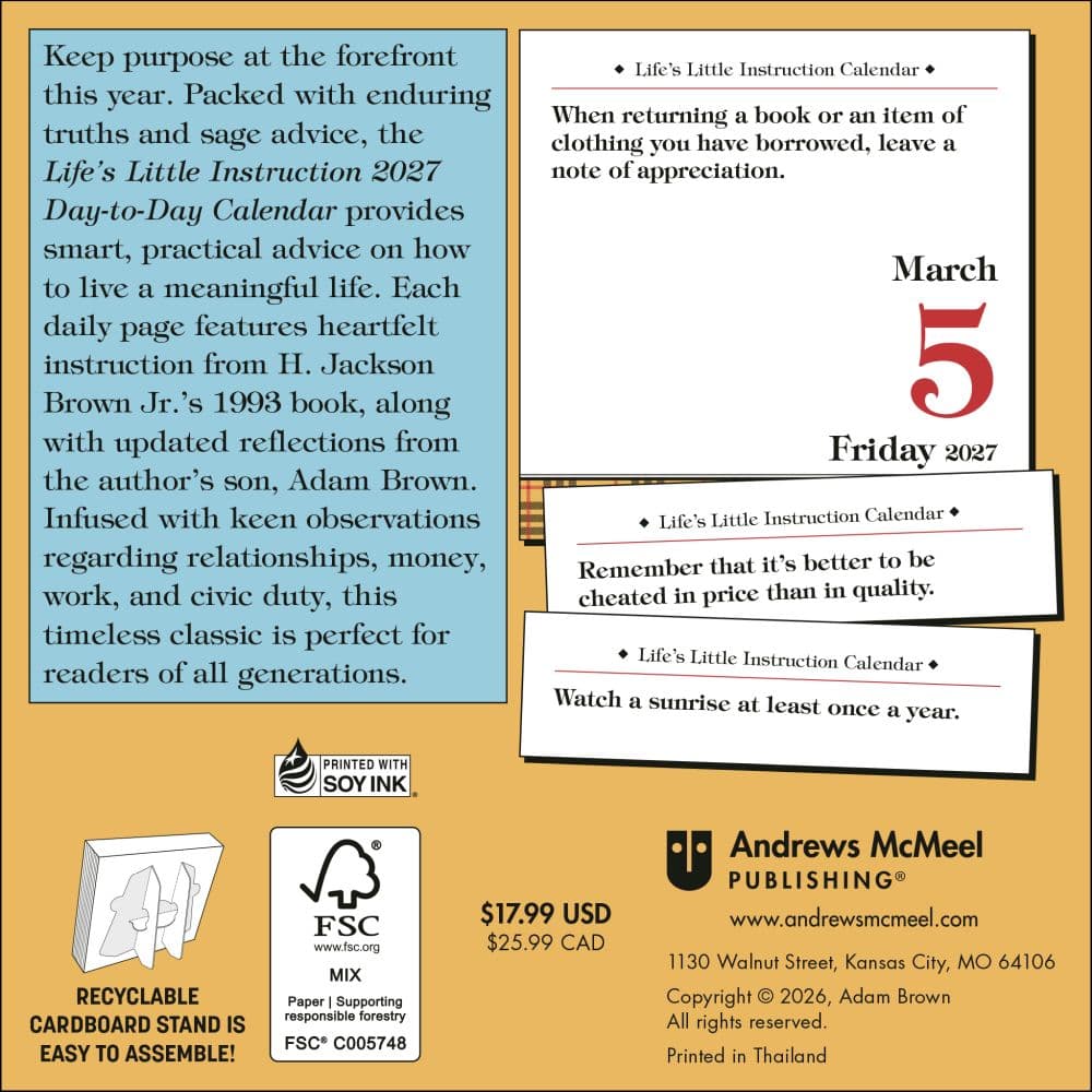 Lifes Little Instruction Calendar 2027 Desk Calendar First Alternate Image
