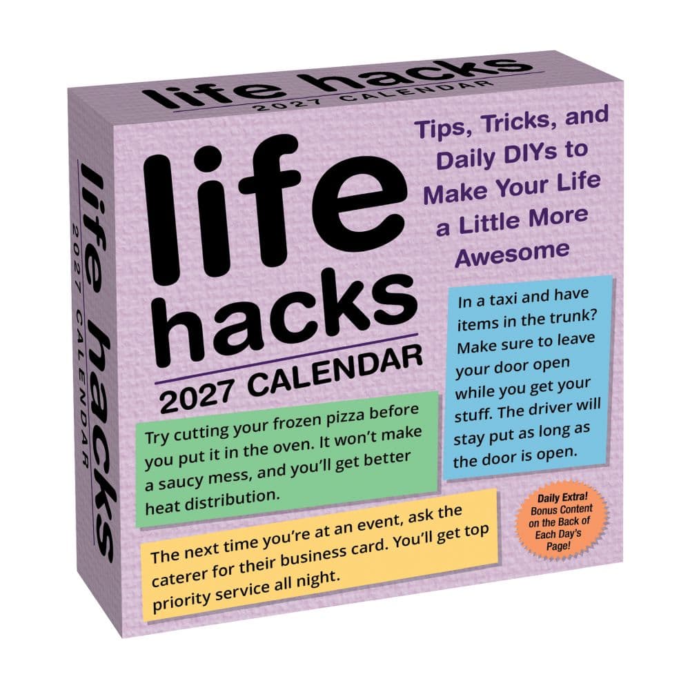 image Life Hacks 2027 Desk Calendar Main Product Image