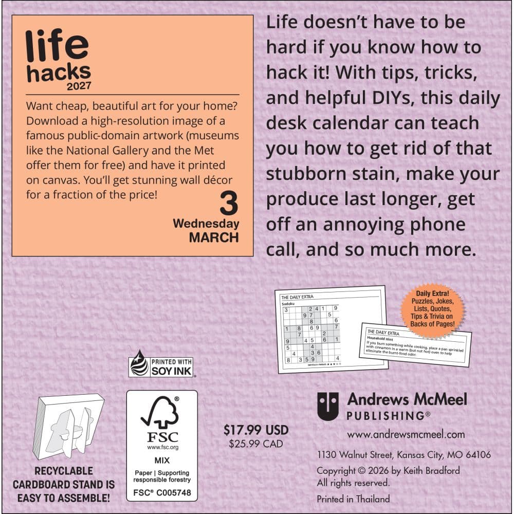 Life Hacks 2027 Desk Calendar First Alternate Image