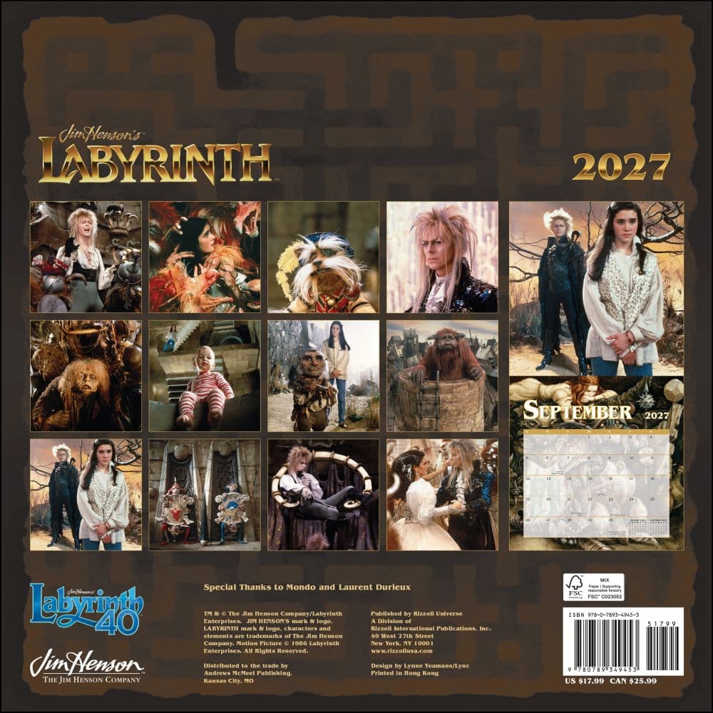 Jim Henson's Labyrinth 2027 Wall Calendar First Alternate Image
