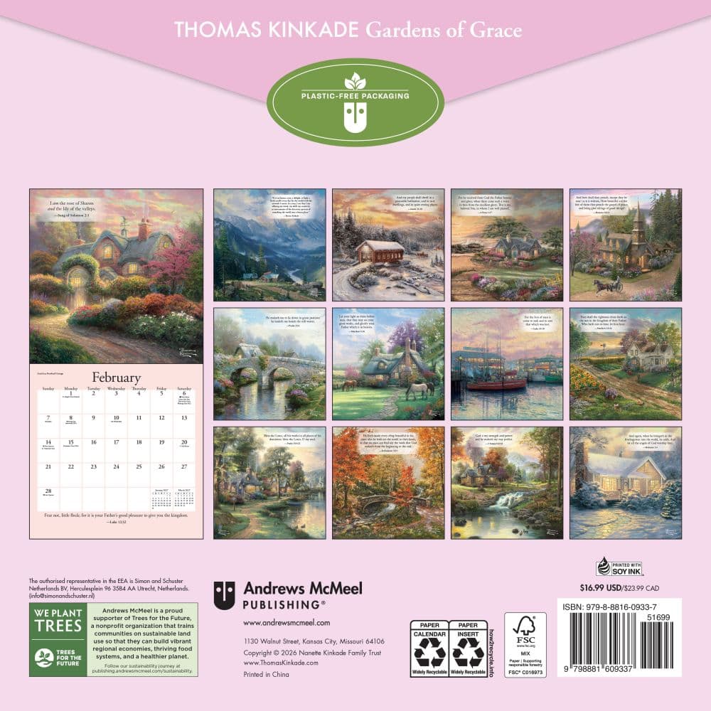 Thomas Kinkade Gardens of Grace 2027 Wall Calendar First Alternate Image