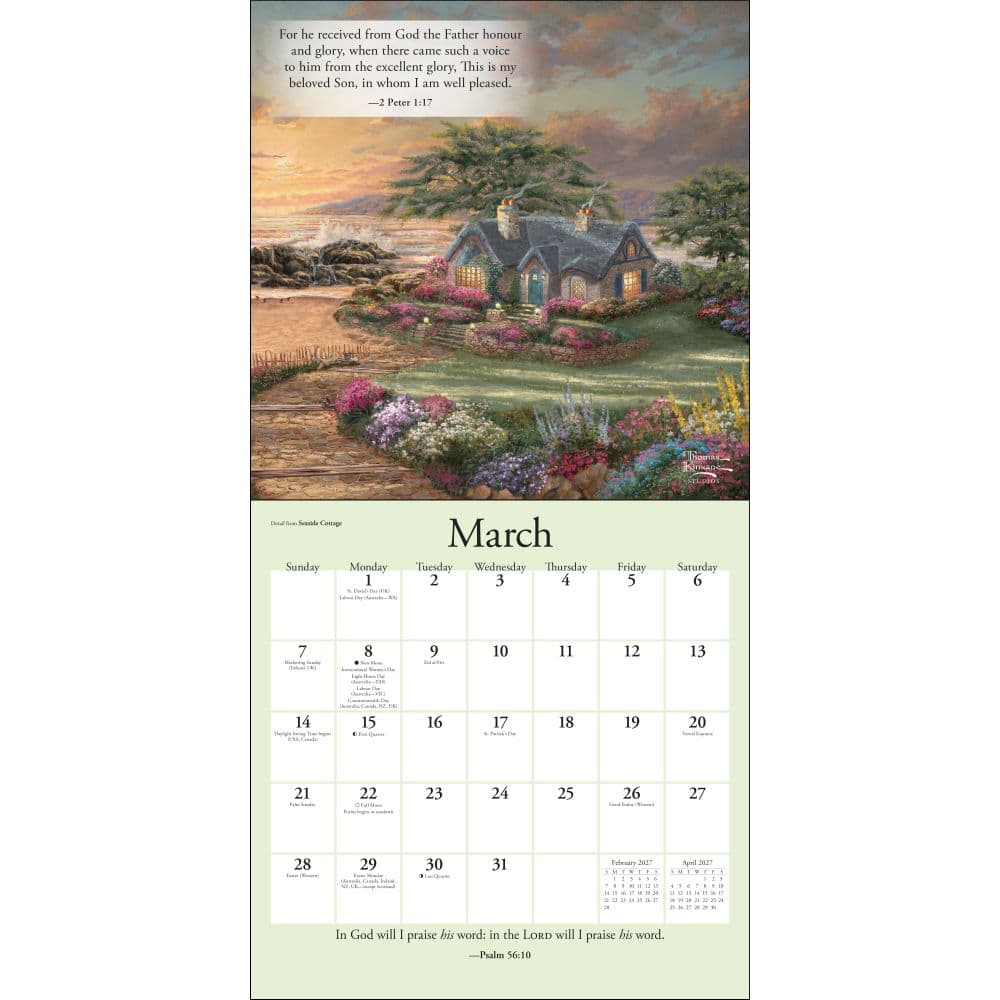 Thomas Kinkade Gardens of Grace 2027 Wall Calendar Third Alternate Image