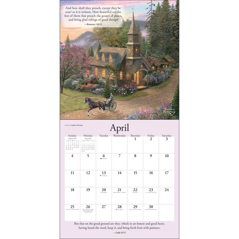 Thomas Kinkade Gardens of Grace 2027 Wall Calendar Fourth Alternate Image