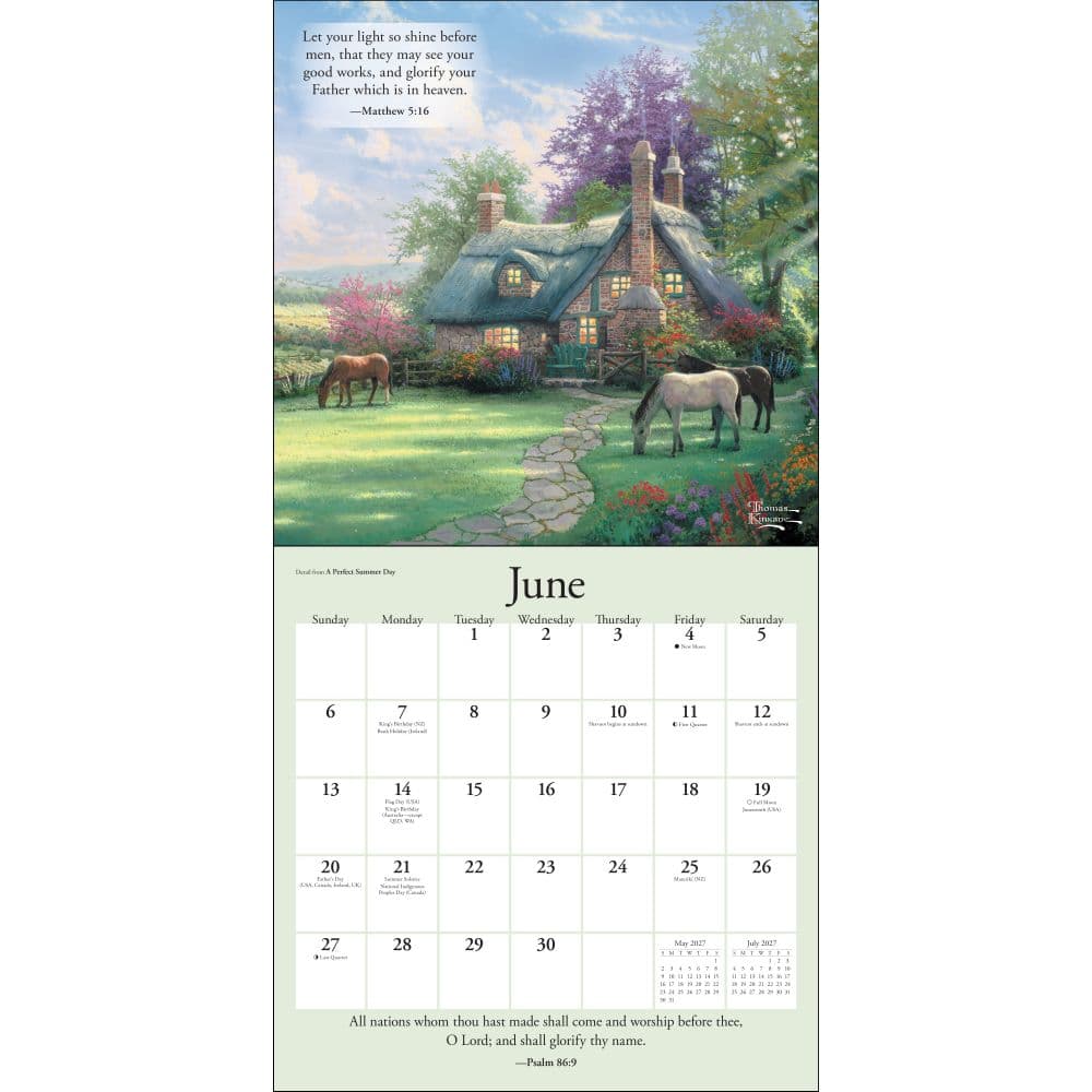 Thomas Kinkade Gardens of Grace 2027 Wall Calendar Fifth Alternate Image