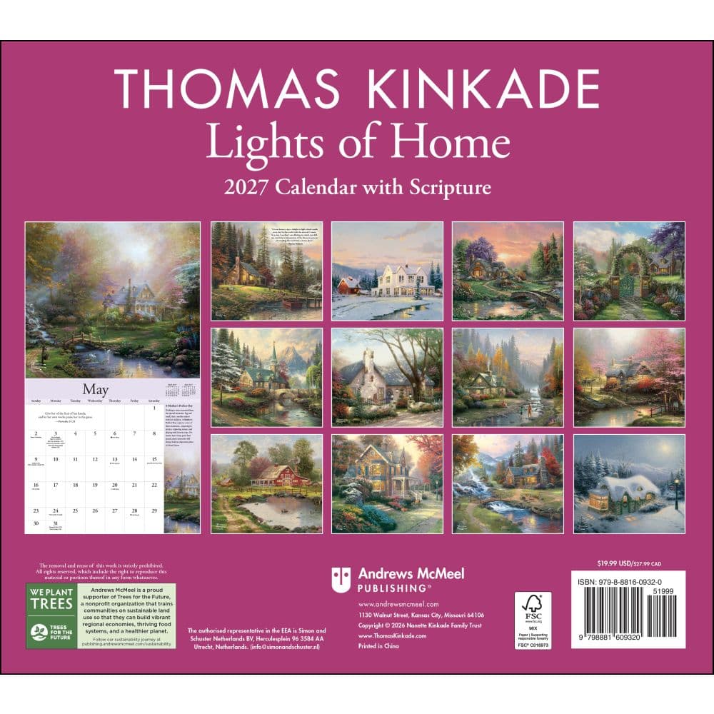 Thomas Kinkade Collectors Edition with Scripture 2027 Wall Calendar First Alternate Image