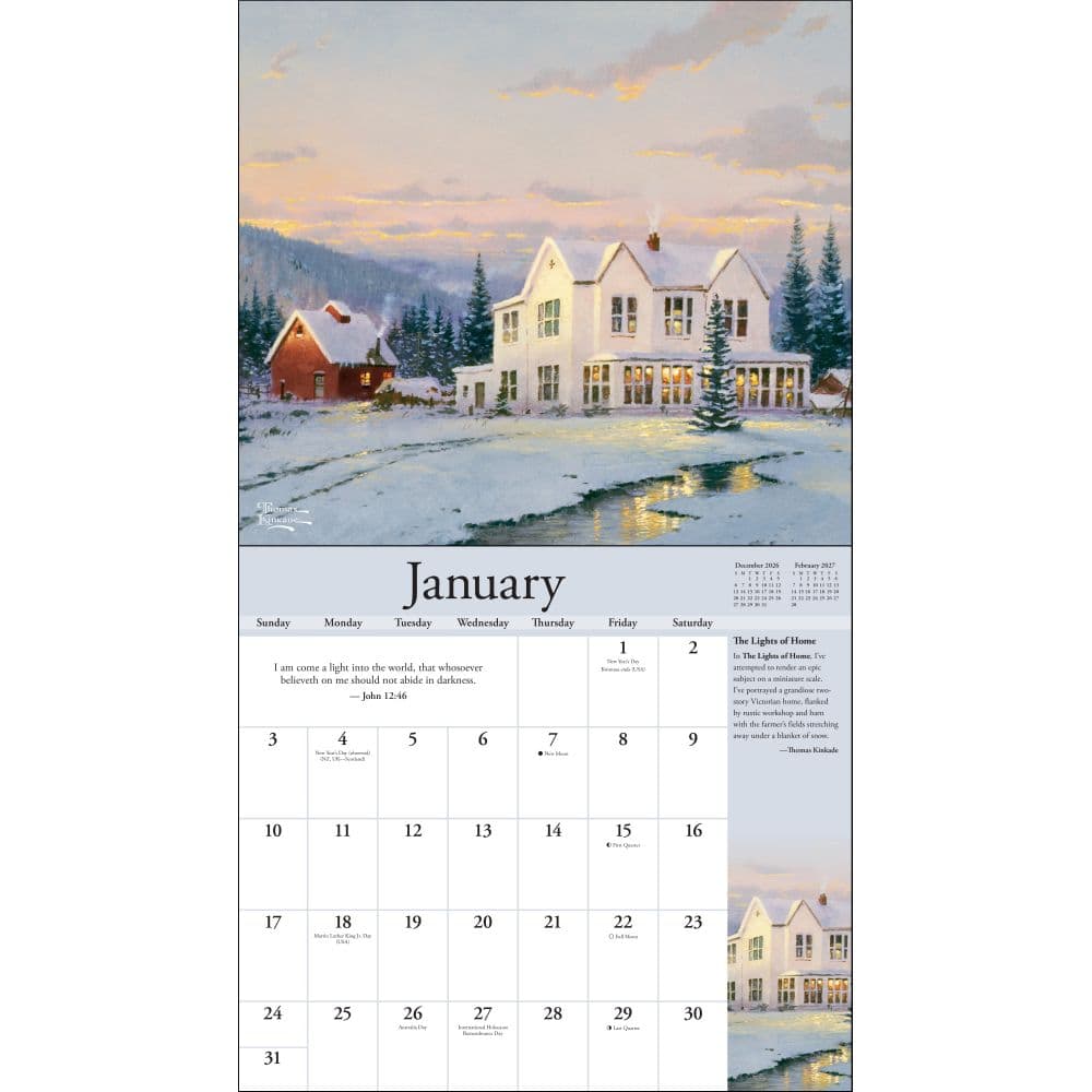 Thomas Kinkade Collectors Edition with Scripture 2027 Wall Calendar Second Alternate Image