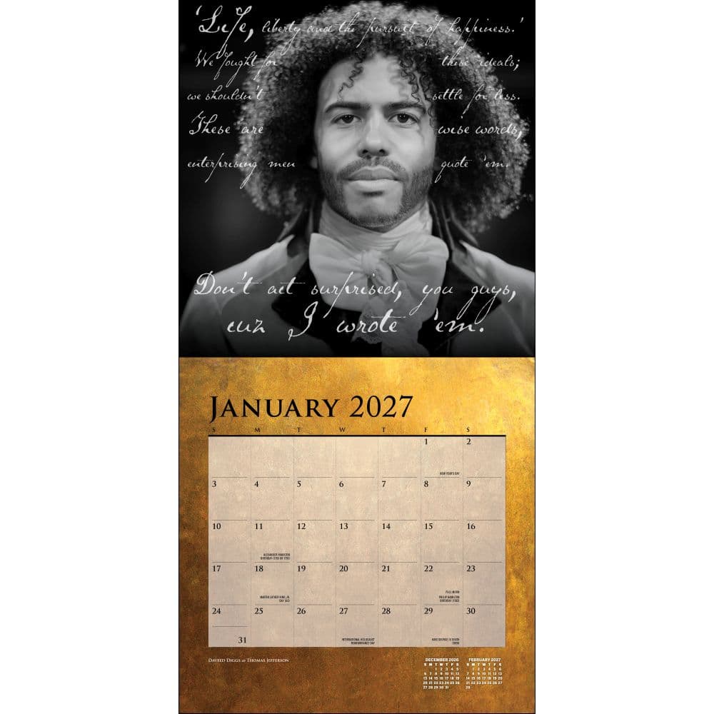 Hamilton 2027 Wall Calendar Second Alternate Image