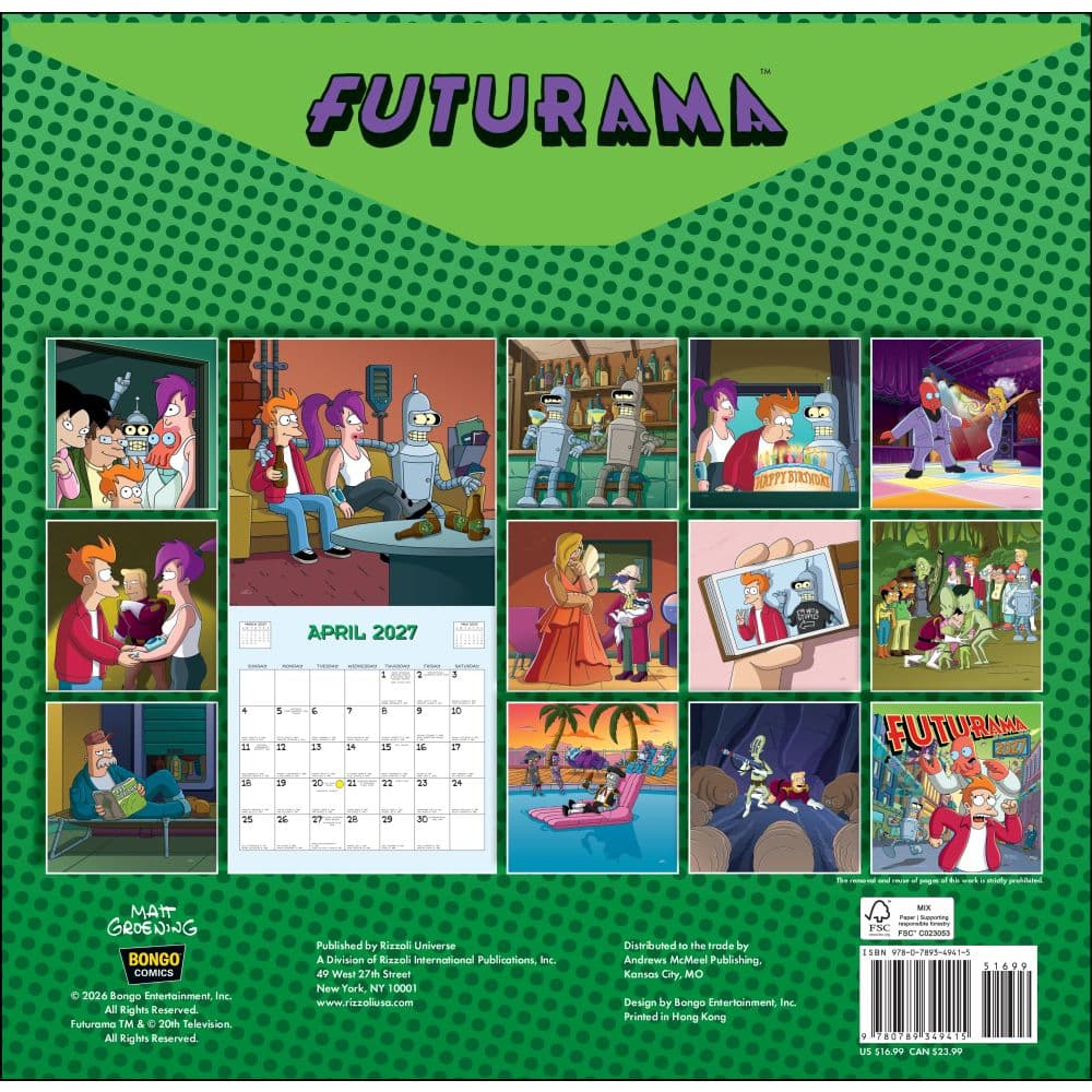 Futurama 2027 Wall Calendar First Alternate Image