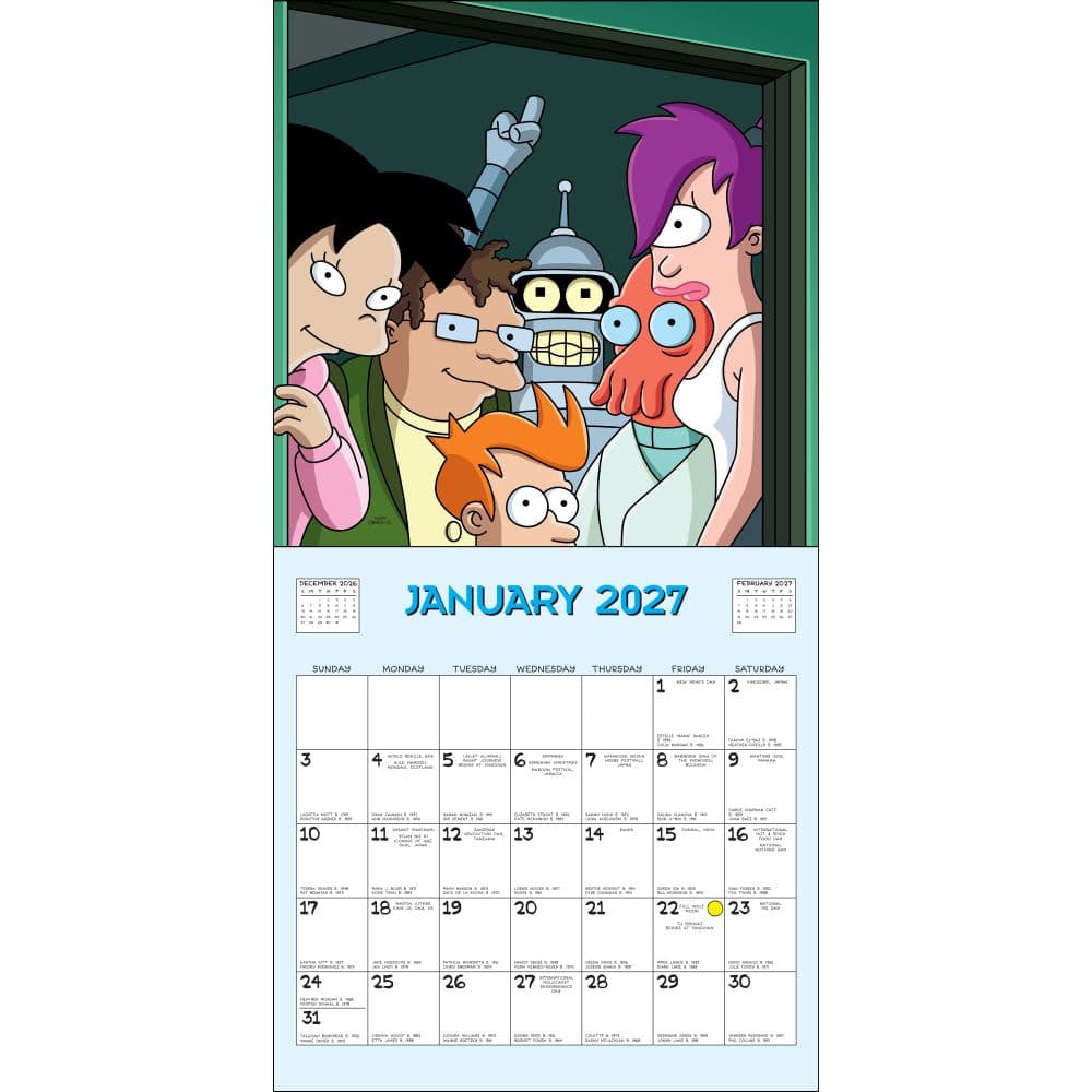 Futurama 2027 Wall Calendar Second Alternate Image