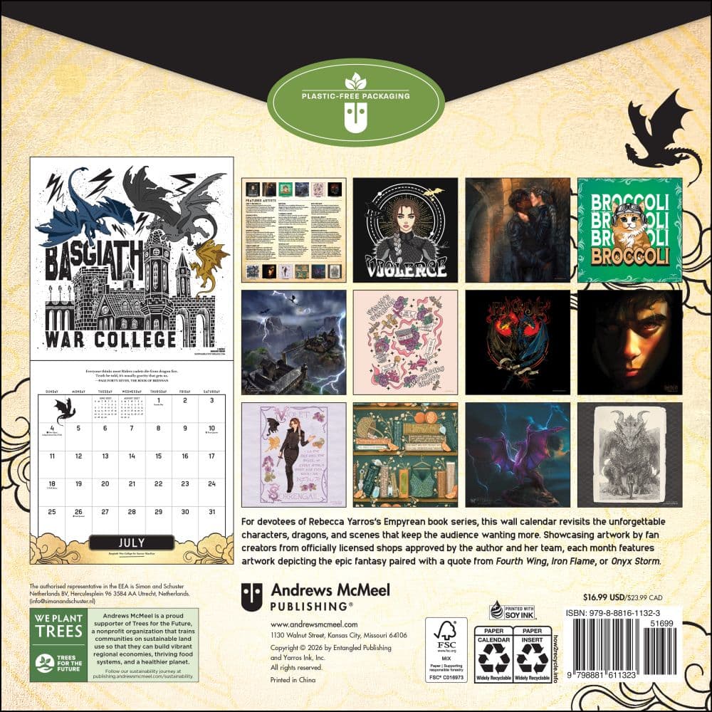 Fourth Wing 2027 Wall Calendar First Alternate Image