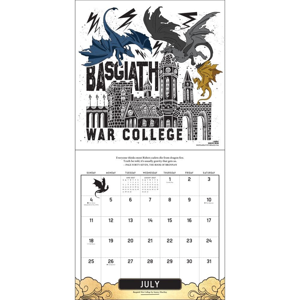 Fourth Wing 2027 Wall Calendar Fourth Alternate Image