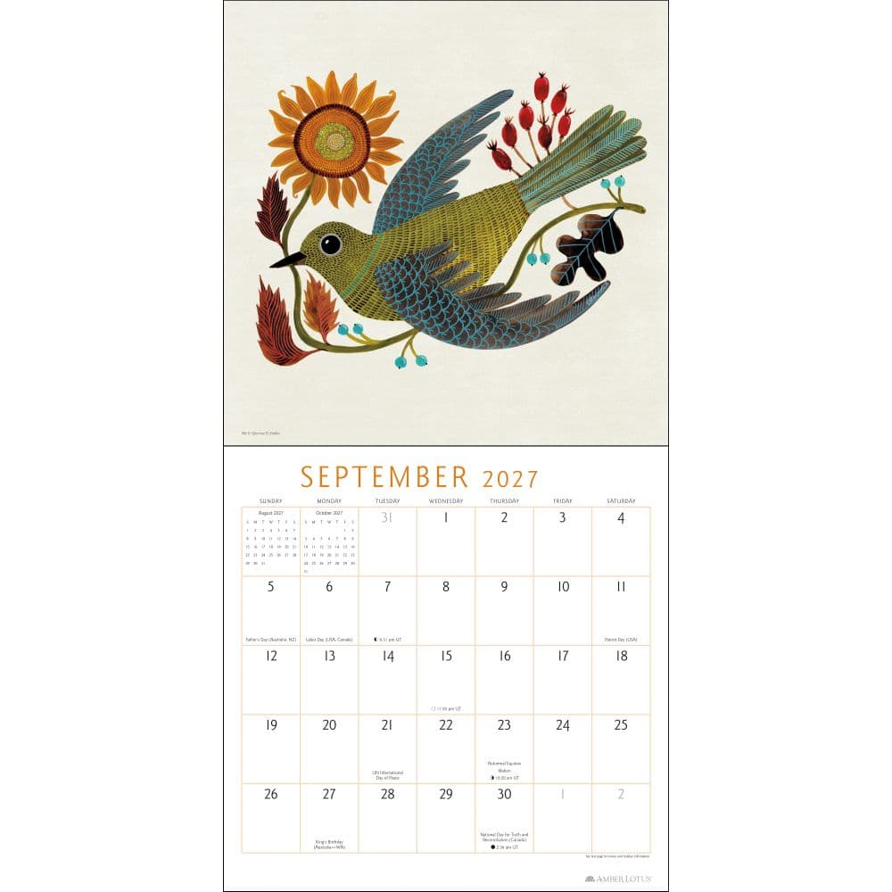 Feathered Friends 2027 Wall Calendar Fourth Alternate Image