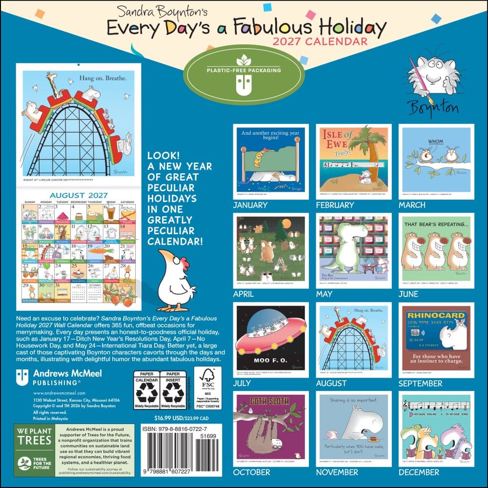 Every Days a Fabulous Holiday 2027 Wall Calendar by Sandra Boynton First Alternate Image