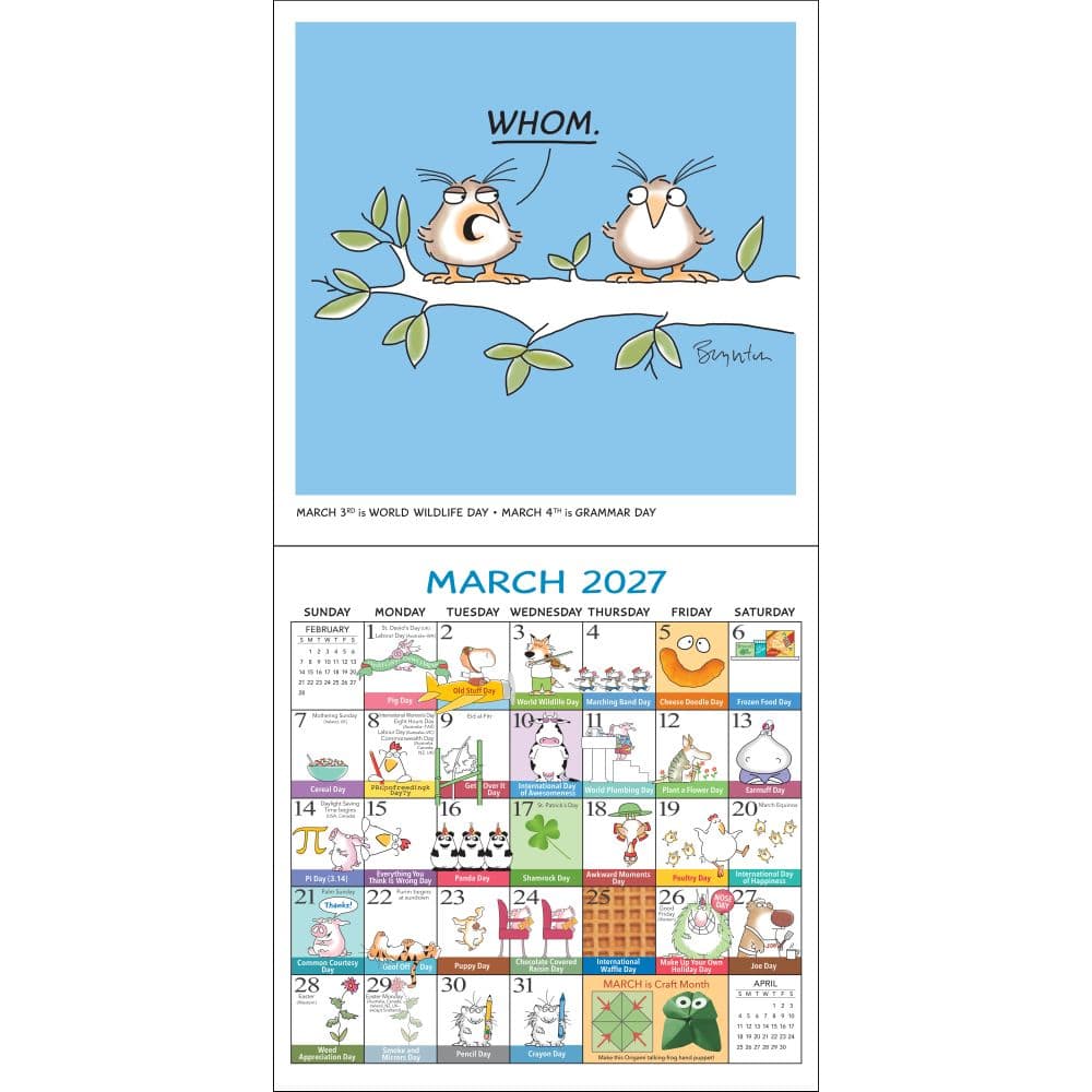 Every Days a Fabulous Holiday 2027 Wall Calendar by Sandra Boynton Third Alternate Image