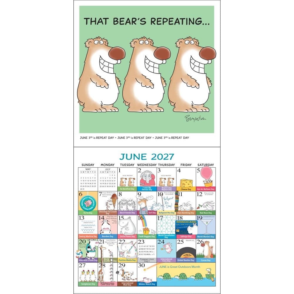 Every Days a Fabulous Holiday 2027 Wall Calendar by Sandra Boynton Fourth Alternate Image