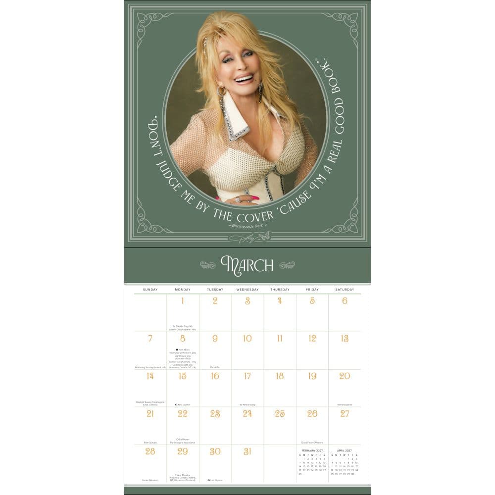 Dolly Parton 2027 Wall Calendar Second Alternate Image