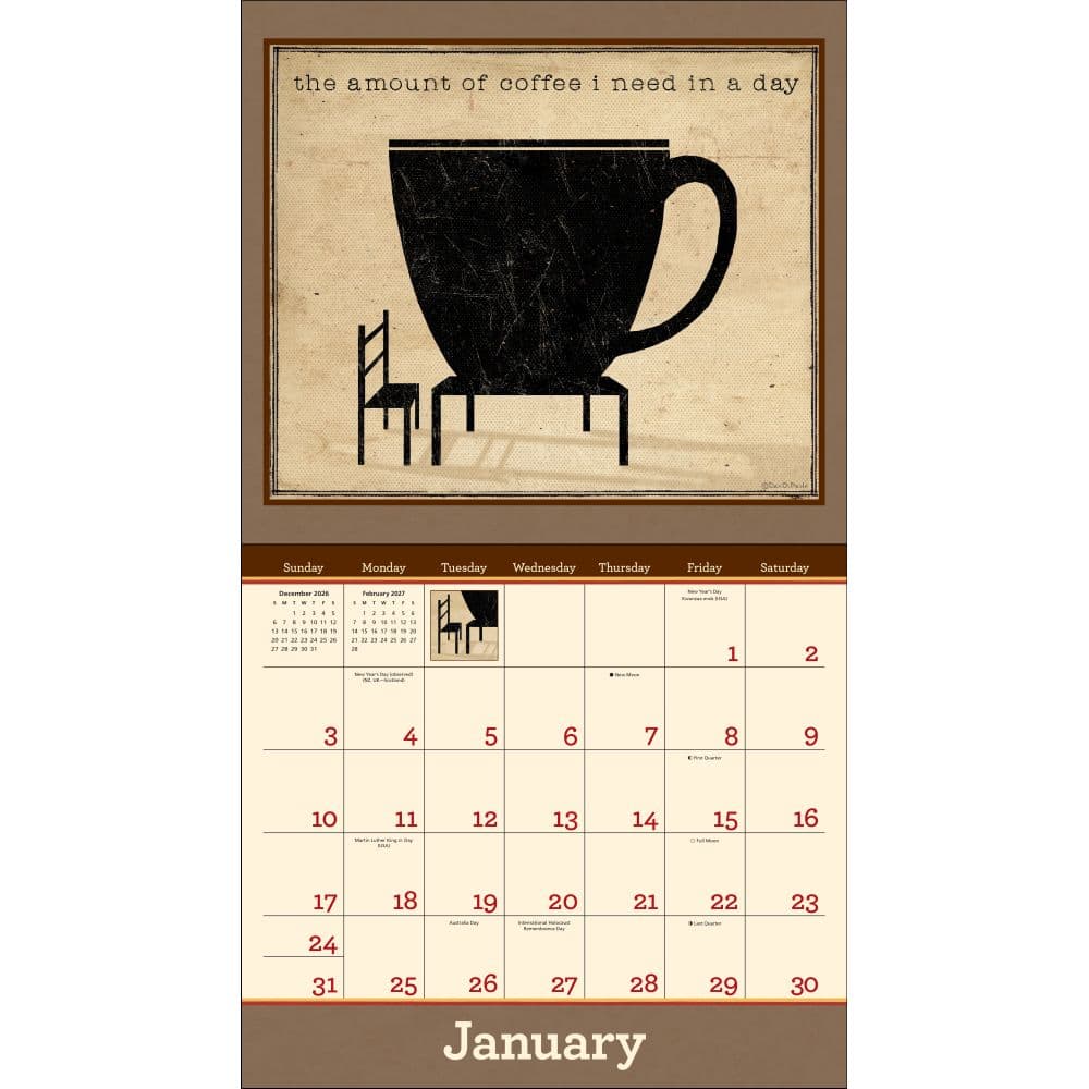 Coffee 2027 Wall Calendar by Dan DiPaolo Second Alternate Image