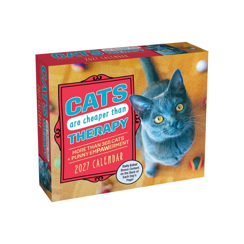 image Cats Are Cheaper Than Therapy 2027 Desk Calendar Main Product Image