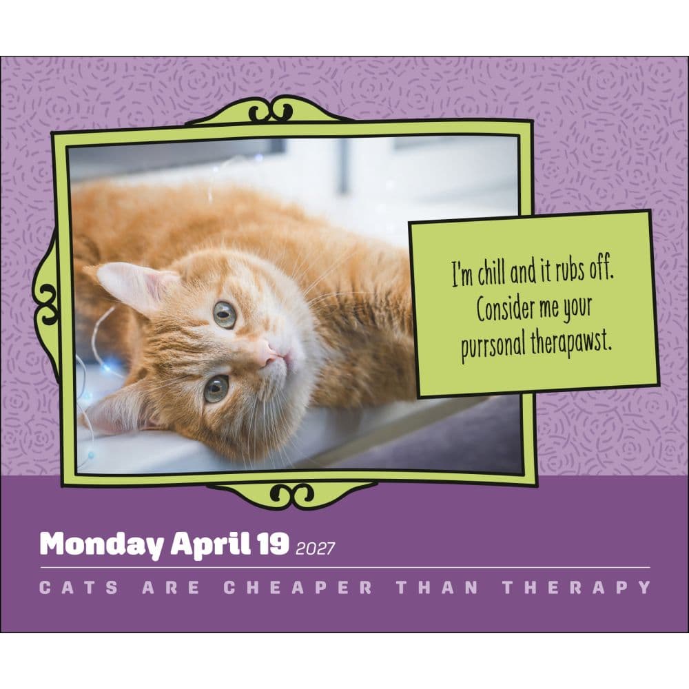 Cats Are Cheaper Than Therapy 2027 Desk Calendar Third Alternate Image