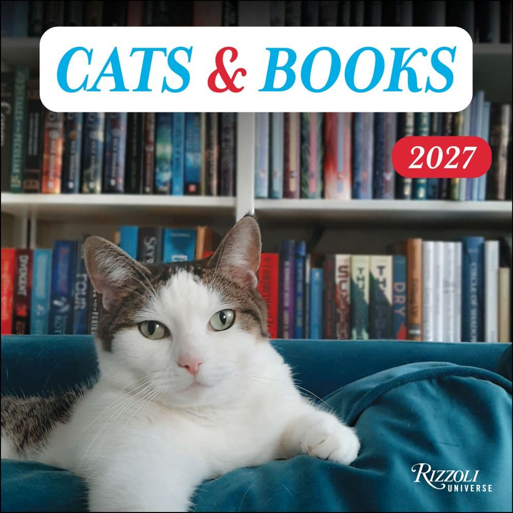 Cats and Books 2027 Wall Calendar Main Product Image