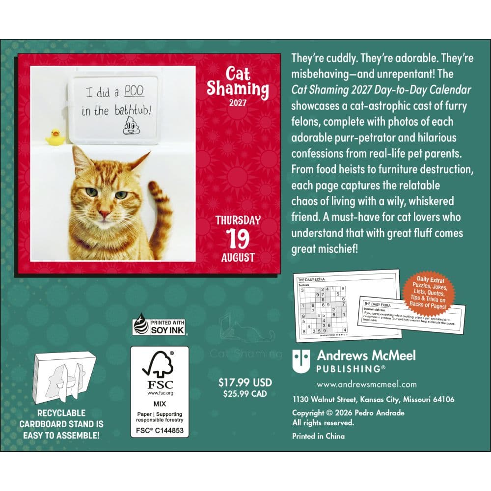 Cat Shaming 2027 Desk Calendar First Alternate Image