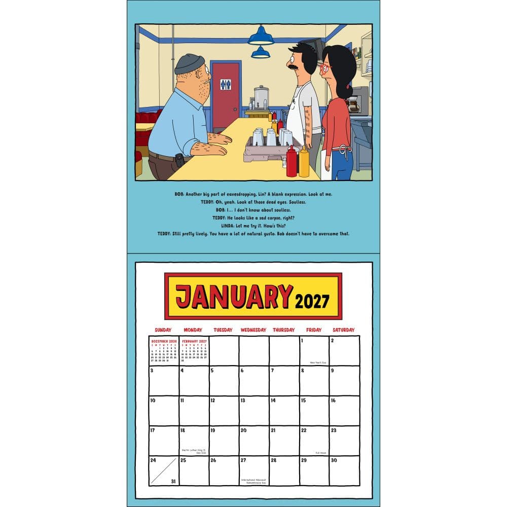 Bobs Burgers 2027 Wall Calendar First Alternate Image