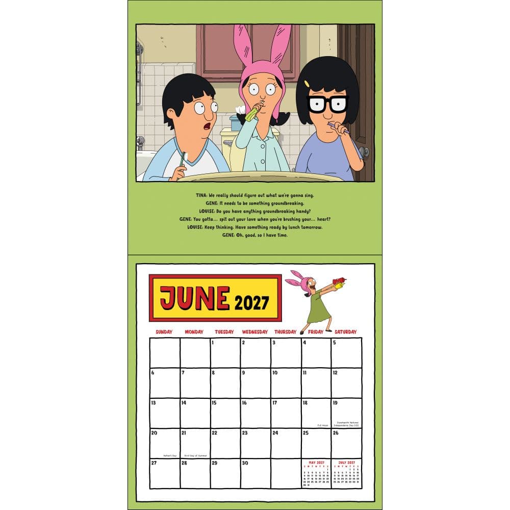 Bobs Burgers 2027 Wall Calendar Second Alternate Image