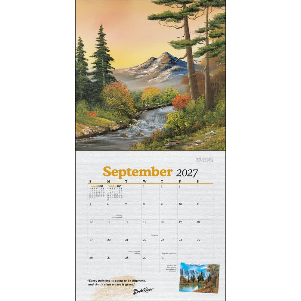Bob Ross 2027 Wall Calendar Third Alternate Image